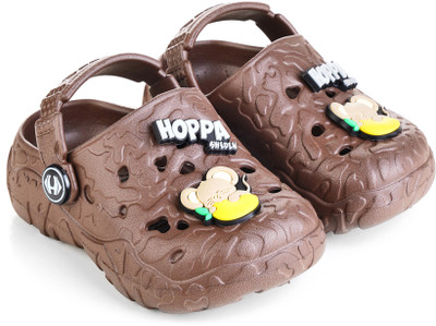 Hoppa Boys & Girls Slip-on Clogs(Brown , 11-12 Year)