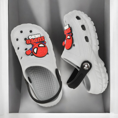 TRZ Boys & Girls Sling Back Clogs(Grey , 2.5-3 Years)
