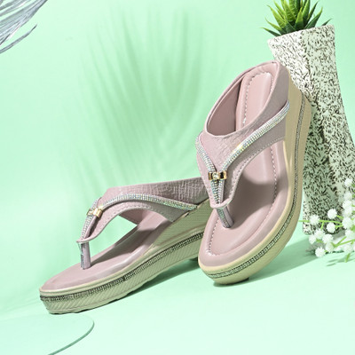 K' Footlance Girls Slip-on Heels(Purple , 5 TO 6 YEAR)