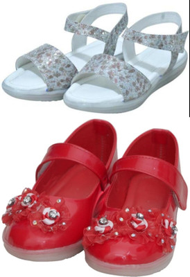 New Collection Girls Velcro Flats(Blue , 3-3.5Years)