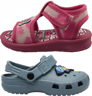 FEETPER Boys & Girls Slip-on Sports Sandals(Pink , 15-18 Months)