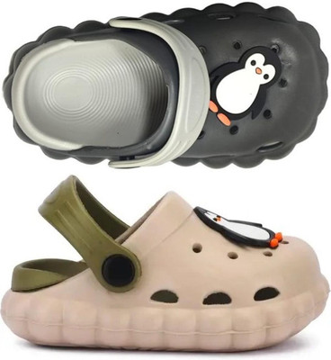 FEETPER Boys & Girls Slip-on Sports Sandals(Black , 6-9 month)