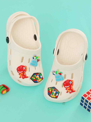 Yellow Bee Boys Sling Back Clogs(White , 5-5.5 Years)