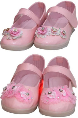 New Collection Girls Velcro Flats(Green , 6.5-7Years)