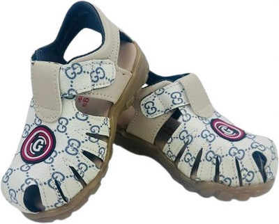 Little Legs Boys Velcro Flats(White , 12 - 13 Years)