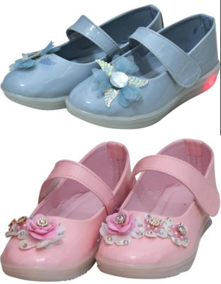 New Collection Girls Velcro Flats(Blue , 9-10 Years)