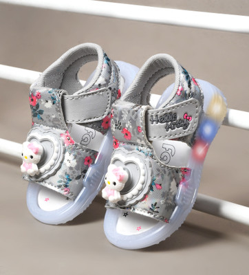 kats Boys & Girls Velcro Sports Sandals(Grey , 12-15 Months)