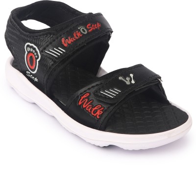 XDOX Boys Velcro Sports Sandals(Black , 5-6 Years)