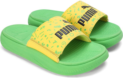PUMA Boys & Girls Slip On Slipper Flip Flop(Green , 14 - 15 Years)