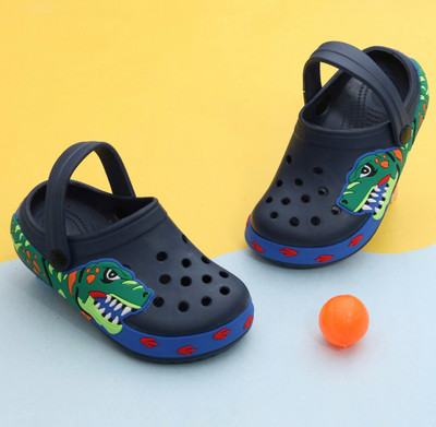 Yellow Bee Boys Sling Back Clogs(Dark Blue , 6-6.5 Years)