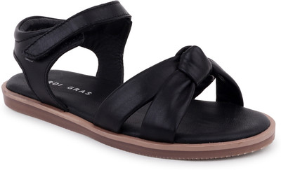 Mardi Gras Girls Velcro Flats(Black , 2 - 3 Years)