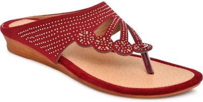 K' Footlance Girls Slip-on Flats(Maroon , 11.5 TO 12 YEAR)