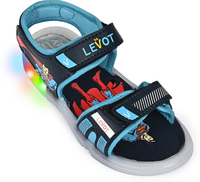 LEVOT Superman Boys & Girls Velcro Sports Sandals(Blue , 3-3.5 Years)