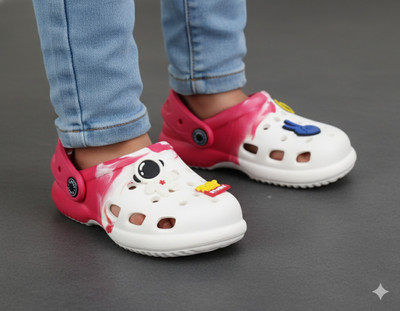 Shadow Boys & Girls Sling Back Clogs(White , 4 Years to 4.5 Years)