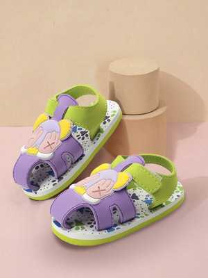 Yk Boys & Girls Velcro Thong Sandals(Green , 3 - 3.5 Years)