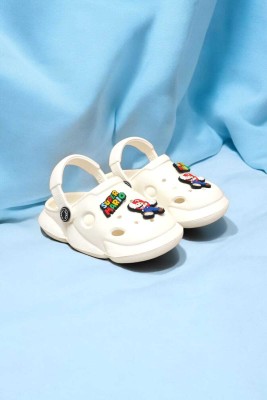 BINOS Boys & Girls Sling Back Clogs(White , 3.5-4 Years)