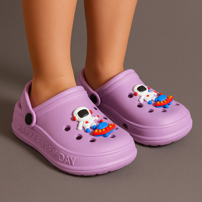 Trendmode Boys & Girls Sling Back Clogs(Purple , 3 to 3.5 year)