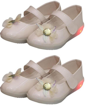 New Collection Girls Velcro Flats(Beige ,)