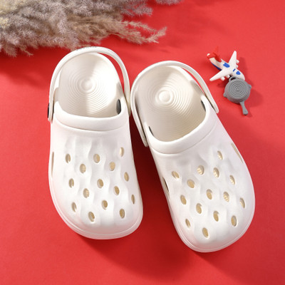 Birde Boys Sling Back Clogs(White , 7.5-8 Years)