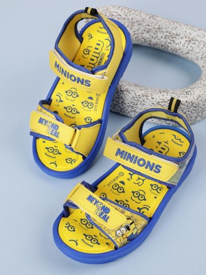 kidsville Minnions Boys Velcro Sports Sandals(Blue , 6.5 Years)