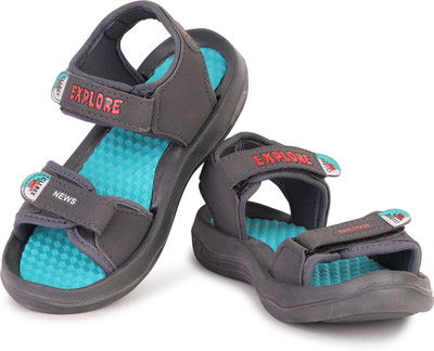 DRACKFOOT Boys & Girls Velcro Sports Sandals(Brown , 10-11 Years)