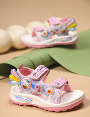 kats Boys & Girls Velcro Strappy Sandals(Pink , 3.5-4 YEARS)