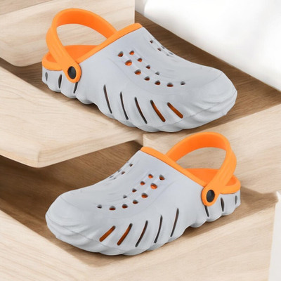 SCLERE Boys Slip-on Clogs(Grey , 10 - 11 Years)