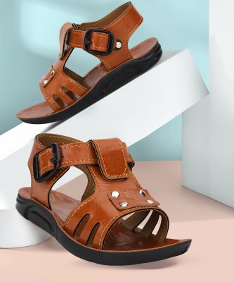 Billion Boys Buckle Strappy Sandals(Brown , 9 - 12 month)