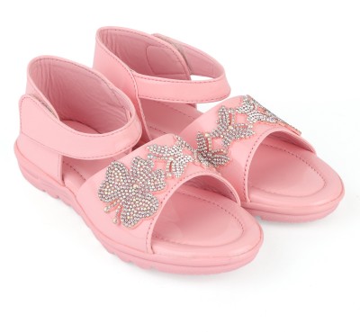SIYA Girls Velcro Flats(Pink)