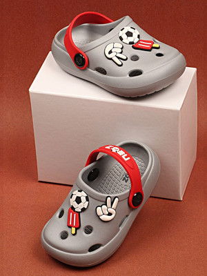 Neoz Boys & Girls Sling Back Clogs(Grey , 4.5-5 Years)