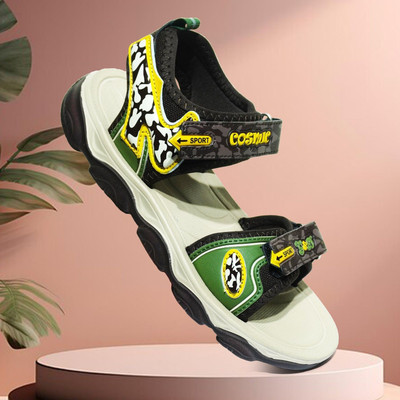 G&D Boys & Girls Velcro Sports Sandals(Green , 10-11 Years)