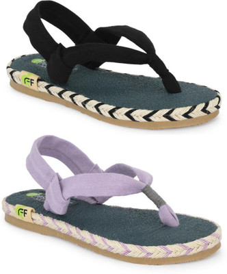Fresh1947Feet Girls Slip-on Flats(Black ,)