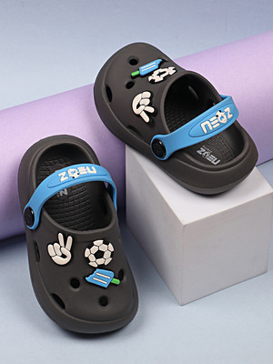 Neoz Boys & Girls Sling Back Clogs(Grey , 2.5-3 Years)