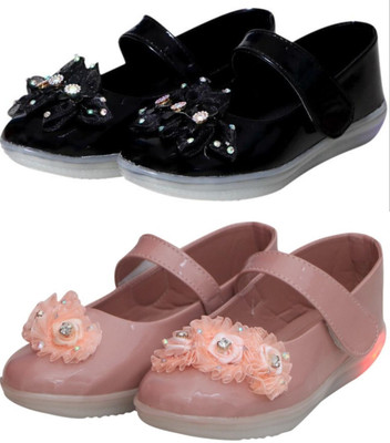 New Collection Girls Velcro Flats(Multicolor , 6-6.5years)