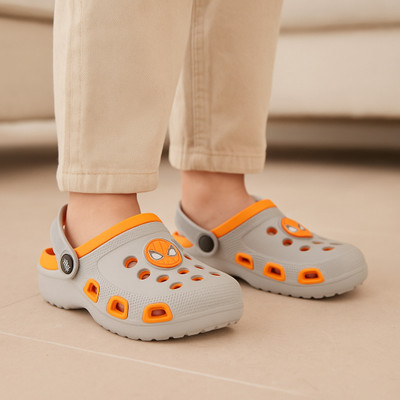 ASRON Boys & Girls Slip-on Clogs(Orange , 3-3.5Y)