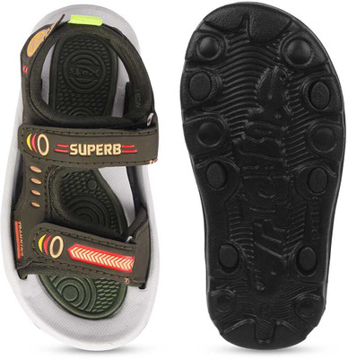 kats Boys Velcro Strappy Sandals(Green , 3.5-4 Years)