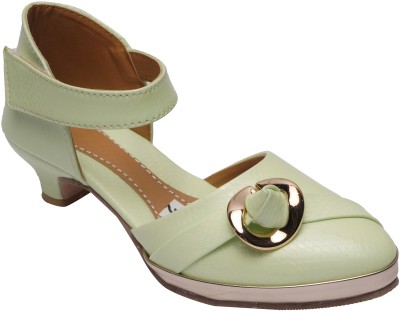 LNG Lifestyle Girls Slip-on Mary Janes(Green , 3)