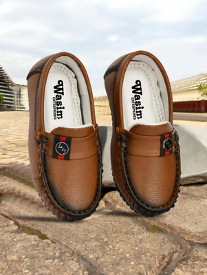 Wasim Enterprises Boys Slip on Loafers(Tan, 3-6 Month)