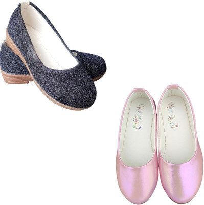 New latest Girls Slip on Ballerinas(Black, 8-8.5yr)