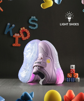 Birde Boys & Girls Velcro Sneakers(Purple, 18-24 Months)