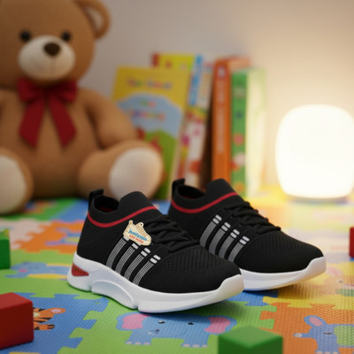 jootiyapa Boys Lace Sneakers(Black, 7.5-8 years)
