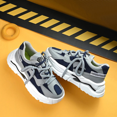 K' Footlance Boys Lace Sneakers(Grey, 15 Years & Above)