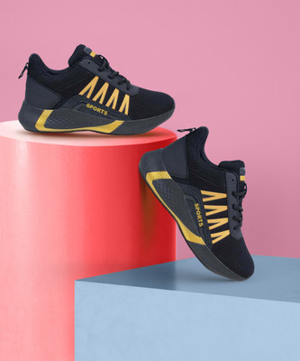 Axter Boys Lace Running Shoes(Black, 7-8 Years)