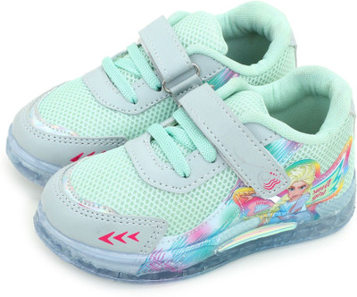 SELCAN Disney Princess Girls Velcro Sneakers(Pink, 5-5.5 Years)