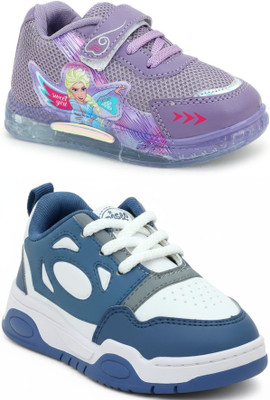 SELCAN Boys & Girls Velcro Sneakers(Pink, 7.5-8 Years)