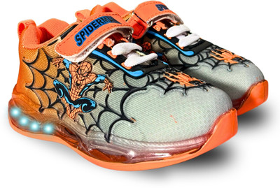 gigahertz Spiderman Boys Velcro Sneakers(Orange, 3.5 - 4 YEARS)
