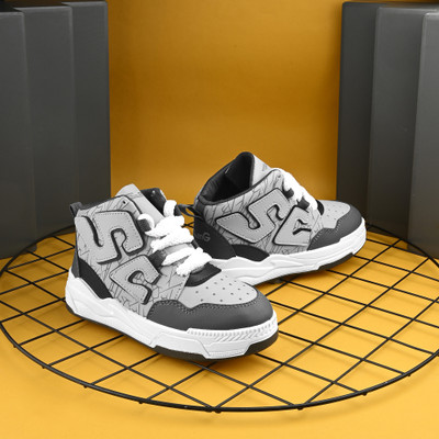 Birde Boys & Girls Lace Sneakers(Grey, 5-5.5 YEARS)