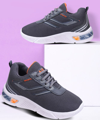 BERSACHE Boys Lace Running Shoes(Grey, 7.5-8 Year)