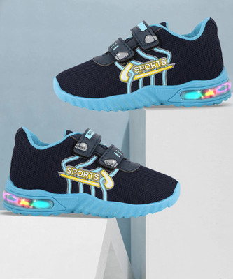 LEVOT Boys & Girls Velcro Running Shoes(Black, 2-2.5 Years)