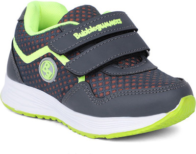 Bubblegummers Boys Velcro Running Shoes(Grey, 4-4.5 y)